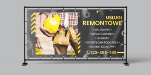 BANER PREMIUM - USŁUGI REMONTOWE - 200X100 CM - SUPER JAKOŚĆ!