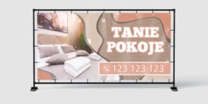 BANER REKLAMOWY - TANIE POKOJE - 200X100 CM - SUPER JAKOŚĆ!