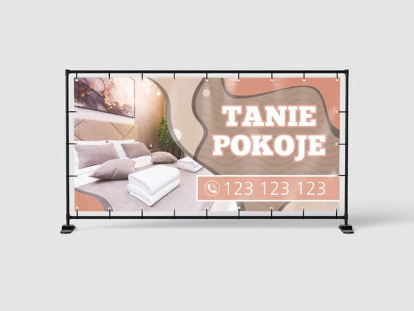 BANER REKLAMOWY - TANIE POKOJE - 200X100 CM - SUPER JAKOŚĆ!