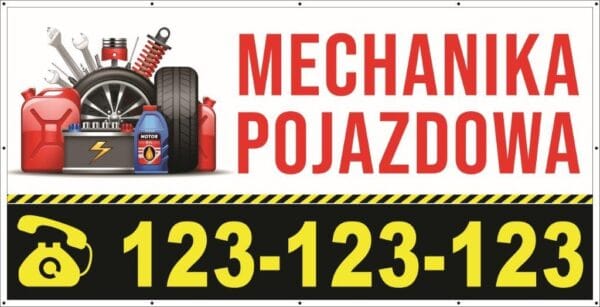 Baner Reklamowy 2 x 1 m - Auto Serwis - Baner Premium - Mocny !