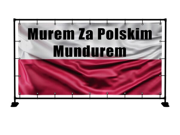 BANER PATRIOTYCZNY MUREM ZA POLSKIM MUNDUREM 2X1M SUPER JAKOŚĆ!