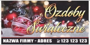 Baner Reklamowy 2 x 1 m - Ozdoby świąteczne - Baner Premium - Mocny - Niezrównana Trwałość oraz Jakość !