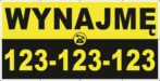 Baner Reklamowy 2 x 1 m -Wynajmę- Baner Premium - Mocny !