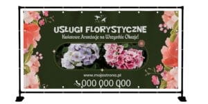 BANER PREMIUM - USŁUGI FLORYSTYCZNE - KWIACIARNIA - 200X100 CM - SUPER JAKOŚĆ!