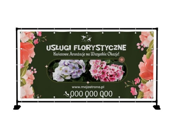 BANER PREMIUM - USŁUGI FLORYSTYCZNE - KWIACIARNIA - 200X100 CM - SUPER JAKOŚĆ!