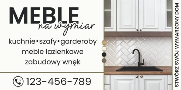 BANER PREMIUM - MEBLE NA WYMIAR - STOLARZ - 200X100 CM - SUPER JAKOŚĆ!