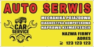 Baner Reklamowy 2 x 1 m - Auto Serwis - Baner Premium - Mocny !