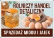 Baner Reklamowy 2 x 1 m -Sprzedaż Jajek Miodu - Baner Premium - Mocny !