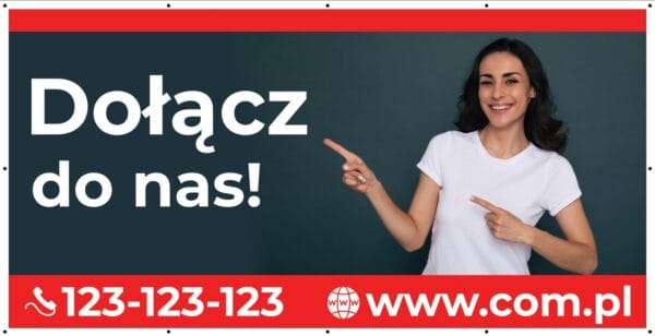 Baner Reklamowy 2 x 1 m - Zatrudnię Pracownika - Baner Premium - Mocny !
