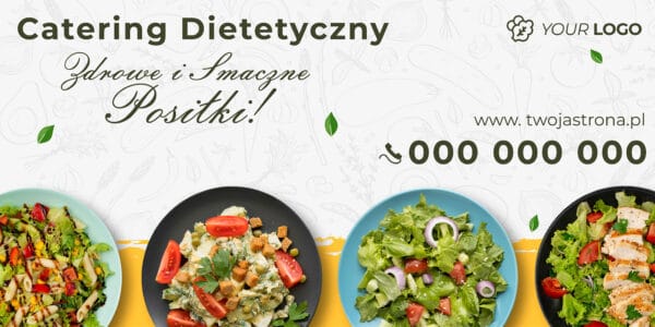 BANER PREMIUM - ZDROWE SMACZNE OBIADY - 200X100 CM - SUPER JAKOŚĆ!