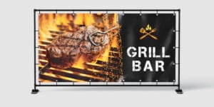 BANER REKLAMOWY - GRILL BAR - 200X100 CM - SUPER JAKOŚĆ!