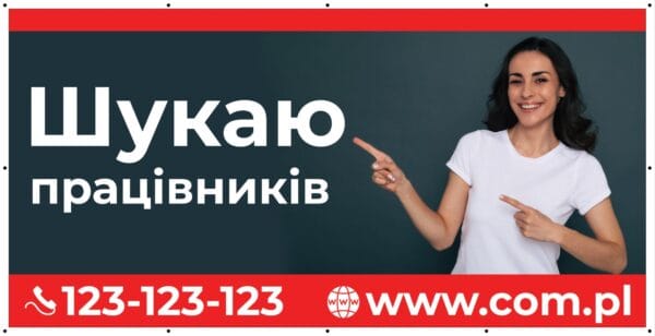 Baner Reklamowy 2 x 1 m - Zatrudnię Pracownika - Baner Premium - Mocny !