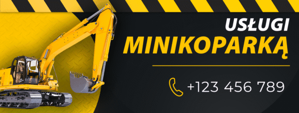 Baner reklamowy mini-koparka 200x100 cm