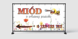 BANER REKLAMOWY - MIÓD PROSTO Z PASIEKI - 200X100 CM