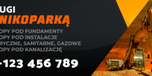 BANER REKLAMOWY USŁUGI MINIKOPARKĄ KOPARKĄ