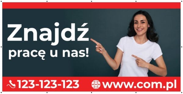 Baner Reklamowy 2 x 1 m - Zatrudnię Pracownika - Baner Premium - Mocny !