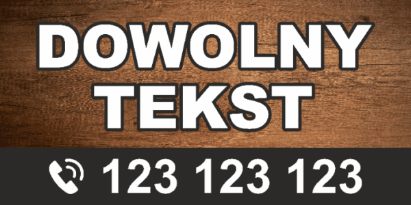 BANER REKLAMOWY - DOWOLNY TEKST - DR1 - 200X100 CM SUPER JAKOŚĆ