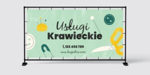 BANER REKLAMOWY - USŁUGI KRAWIECKIE - 200X100 CM - SUPER JAKOŚĆ!