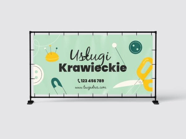 BANER REKLAMOWY - USŁUGI KRAWIECKIE - 200X100 CM - SUPER JAKOŚĆ!