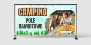 BANER REKLAMOWY - CAMPING - POLE NAMIOTOWE - 200X100 CM