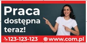 Baner Reklamowy 2 x 1 m - Zatrudnię Pracownika - Baner Premium - Mocny !