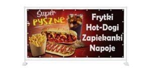 BANER REKLAMOWY ZAPIEKANKI FRYTKI HOT DOGI 200X100CM SUPER JAKOŚĆ!