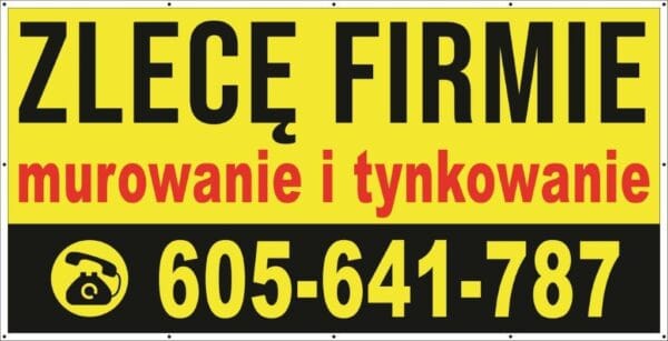 Baner Reklamowy 2 x 1 m -Zlecę firmie- Baner Premium - Mocny !