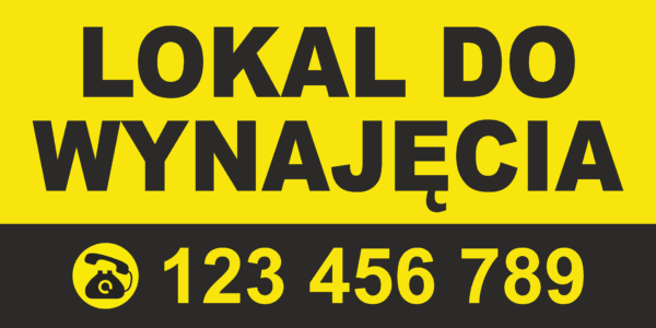 BANER REKLAMOWY - LOKAL DO WYNAJĘCIA WZ. 2 - 200 X 100 CM