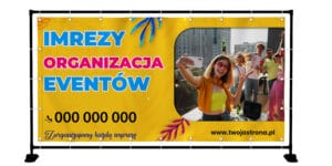 BANER PREMIUM - ORGANIZACJA EVENTÓW IMPREZ -200X100 CM - SUPER JAKOŚĆ!