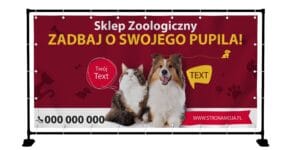 BANER PREMIUM - SKLEP ZOOLOGICZNY - 200X100 CM - SUPER JAKOŚĆ!