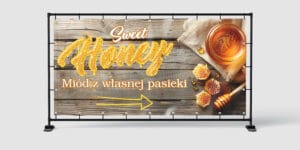 BANER REKLAMOWY - MIÓD Z WŁASNEJ PASIEKI SPRZEDAŻ - 200X100 CM