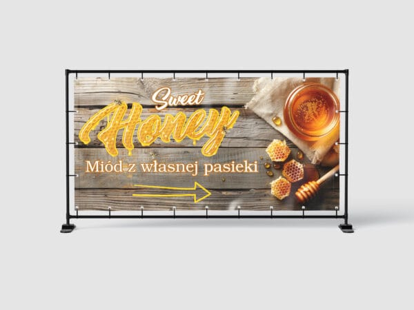 BANER REKLAMOWY - MIÓD Z WŁASNEJ PASIEKI SPRZEDAŻ - 200X100 CM