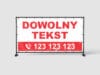 BANER REKLAMOWY - DOWOLNY TEKST - CZER - 200X100 CM - SUPER JAKOŚĆ!