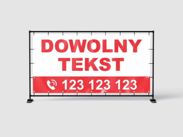 BANER REKLAMOWY - DOWOLNY TEKST - CZER - 200X100 CM - SUPER JAKOŚĆ!