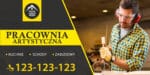 BANER PREMIUM - PRACOWNIA ARTYSTYCZNA - STOLARZ - 200X100 CM SUPER JAKOŚĆ!