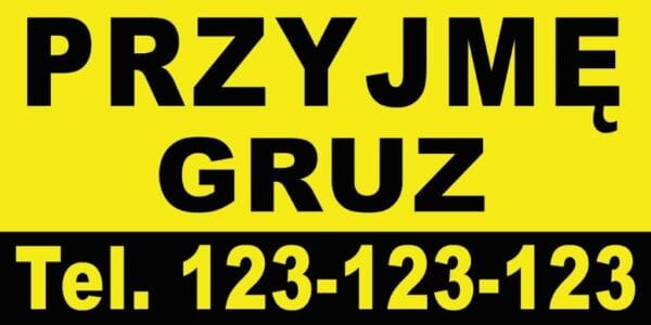Baner Reklamowy 2 x 1 m - Przyjmę Ziemię - Baner Premium - Mocny !