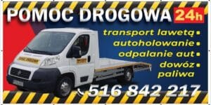 Baner Reklamowy 2 x 1 m -Pomoc Drogowa- Baner Premium - Mocny !