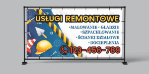 BANER PREMIUM - USŁUGI REMONTOWE - 200X100 CM - SUPER JAKOŚĆ!