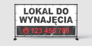 BANER REKLAMOWY - LOKAL DO WYNAJĘCIA - 200X100 CM - SUPER JAKOŚĆ!