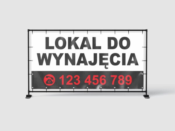 BANER REKLAMOWY - LOKAL DO WYNAJĘCIA - 200X100 CM - SUPER JAKOŚĆ!
