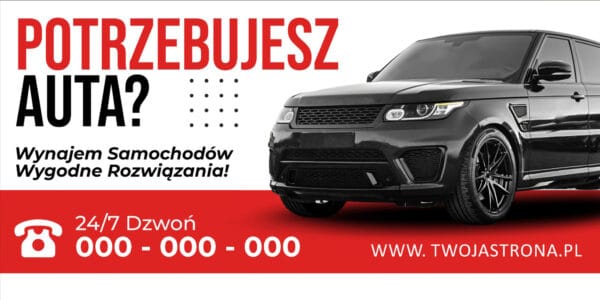 BANER PREMIUM - WYNAJEM SPRZEDAŻ AUT - 200X100 CM - SUPER JAKOŚĆ!