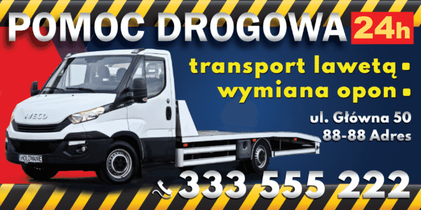Baner Reklamowy 2 x 1 m - Pomoc Drogowa - Baner Premium - Mocny !