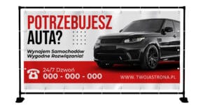 BANER PREMIUM - WYNAJEM SPRZEDAŻ AUT - 200X100 CM - SUPER JAKOŚĆ!