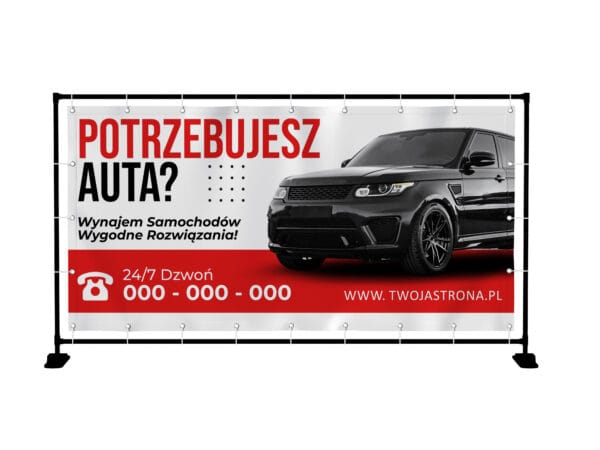 BANER PREMIUM - WYNAJEM SPRZEDAŻ AUT - 200X100 CM - SUPER JAKOŚĆ!