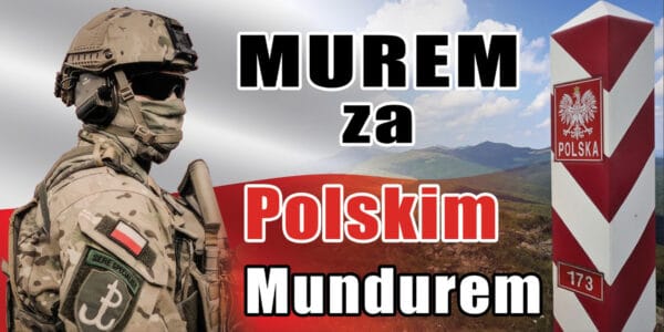 BANER PATRIOTYCZNY MUREM ZA POLSKIM MUNDUREM 2X1M SUPER JAKOŚĆ!