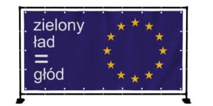 BANER PREMIUM - ZIELONY ŁAD = GŁÓD - 200X100 CM - SUPER JAKOŚĆ!