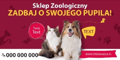 BANER PREMIUM - SKLEP ZOOLOGICZNY - 200X100 CM - SUPER JAKOŚĆ!