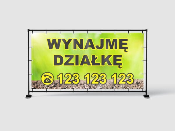 BANER REKLAMOWY - WYNAJMĘ DZIAŁKĘ WZ.2 - 200X100 CM