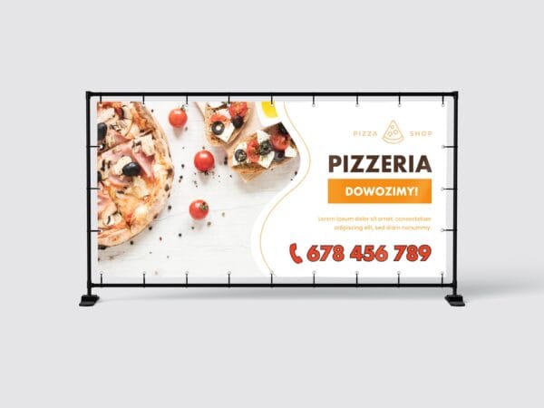 BANER PREMIUM - PIZZERIA - 200X100 CM - SUPER JAKOŚĆ!