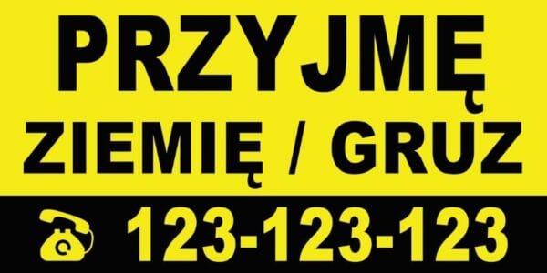 Baner Reklamowy 2 x 1 m - Przyjmę Ziemię - Baner Premium - Mocny !